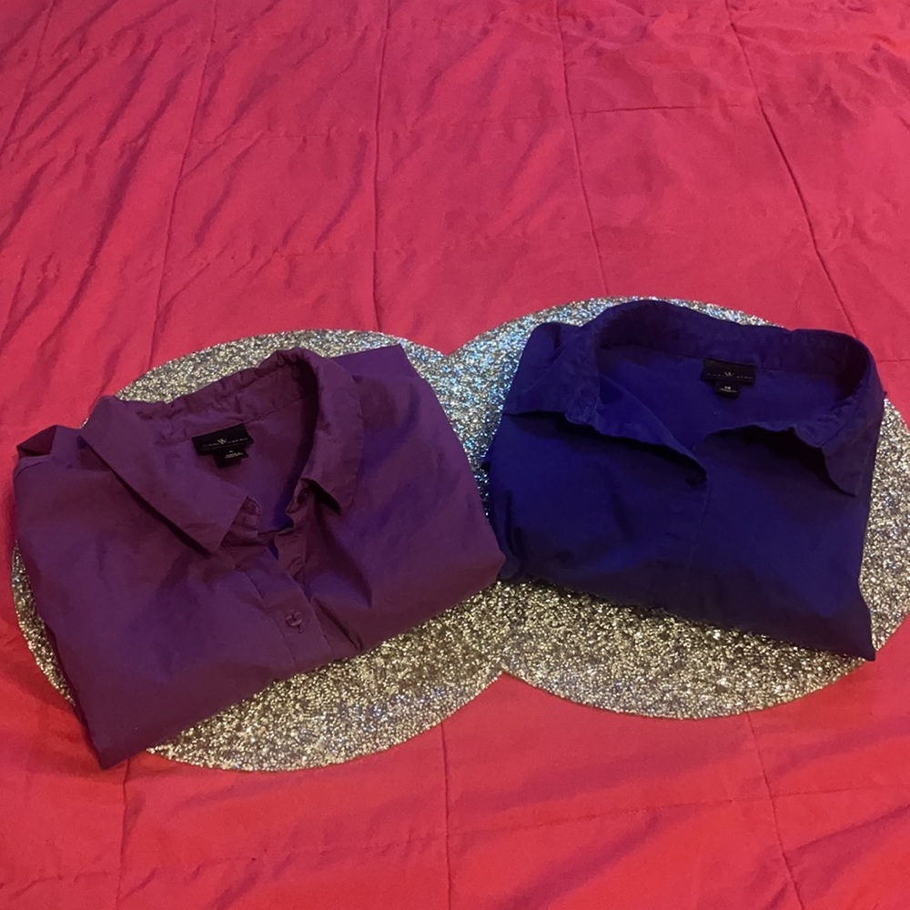 Worthington Dress Shirts - Size 12/L - Blue & Purple - Picture 9 of 9
